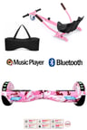 Elektrikli Kaykay Scooter Akıllı Denge Hoverboard + HoverKart + Çanta FULL LEDLİ EXTREM PAKET D05