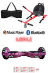 Elektrikli Kaykay Scooter Akıllı Denge Hoverboard + HoverKart + Çanta FULL LEDLİ EXTREM PAKET D13