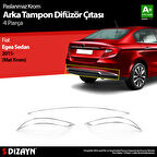 S-Dizayn Fiat Egea SD Krom Arka Tampon Difüzör Çıtası 3 Prç. 2015-2020 (Mat Krom)