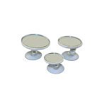 Space Renkli Ayna Seti - 3'lü Beyaz / AYDS100