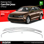 S-Dizayn VW Jetta Krom Cam Üst Çıtası 6 Prç. 2011-2019
