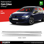 S-Dizayn VW Golf 8 HB Krom Cam Çıtası 6 Prç. 2020 Üzeri A+ Kalite