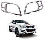 Toyota Hilux Uyumlu 2012 2015 Ön Far Kaplama ABS(Plastik) Krom 