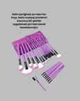 Ergonomik Saplı Fiber Kıllı 12'li Makyaj Fırça Takımı Göz ve Ten Makyajı İçin Uygun - Lisinya