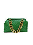 Liva 5145 Zincir Detay Kadın El Omuz Çantası - YEŞİL