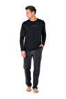 Erkek Uzun Kollu Bisiklet Yaka Pijama Takım 6095