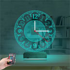 Klasik Saat Saatli 3D Lamba - Masa Gece Lambası