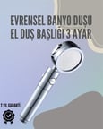 Paslanmaz Çelik Çok Fonksiyonlu El Duş Başlığı – 3 Modlu Püskürtme Seçen