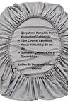 Antrasit Renkli Pamuklu Penye Kumaştan Tek / Çift Kişilik Fitted Lastikli Çarşaf (100 X 200)