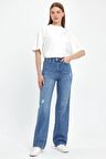 Yırtık Detay Straight Jean