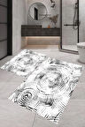 Eliana Home Dijital Baskı 2'li Banyo Paspas Takımı  LNA5-FNL327 100x60 ve 60x50 cm