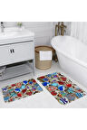 Eliana Home Dijital Baskı 2'li Banyo Paspas Takımı  LNA5027 100x60 ve 60x50 cm