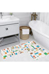 Eliana Home Dijital Baskı 2'li Banyo Paspas Takımı  LNA5083 100x60 ve 60x50 cm