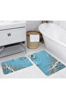 Eliana Home Dijital Baskı 2'li Banyo Paspas Takımı  LNA5234 100x60 ve 60x50 cm