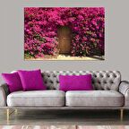 Dekoratif Baskı Çiçekli Kapı Kanvas Tablo