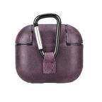 Apple AirPods 3.nesil Uyumlu Deri Kılıf Juni AA7 Mor