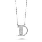 0.50 Karat Baget Tasarım D Harfi Kolye