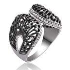 Gümüş Beyaz Taşlı Kadın Yüzük