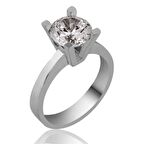 Gümüş Tek Taş Kadın Yüzük