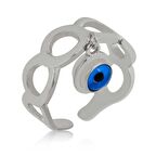 Gümüş Ayarlanabilir Nazar Kadın Yüzük