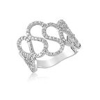 Gümüş Dalgalı Sonsuzluk Kadın Yüzük