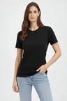 Bisiklet Yaka Tişört Regular Kalıp Basic Pamuklu Günlük Kullanım Tshirt