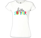 Hello Summer - Watermelon Beyaz Kadın Tshirt