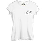 Saturn Logo Beyaz Kadın Tshirt