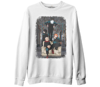 Jujutsu Kaisen Beyaz Erkek Kalın Sweatshirt