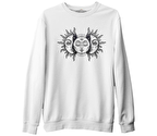 Moon in the Sun Beyaz Erkek Kalın Sweatshirt