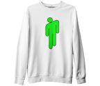 Billie Eilish - Blohsh Beyaz Erkek Kalın Sweatshirt
