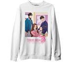 True Beauty - Ayna Beyaz Erkek Kalın Sweatshirt