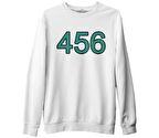 Squid Game - 456 Beyaz Erkek Kalın Sweatshirt