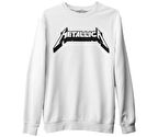 Metallica Logo - Stroke Beyaz Erkek Kalın Sweatshirt