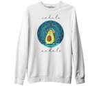 Yoga - Avocado Inhale Beyaz Erkek Kalın Sweatshirt