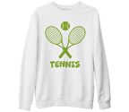 Tenis - Raket Beyaz Kalın Sweatshirt