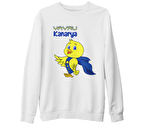 Aile - Yavru Kanarya Beyaz Kalın Sweatshirt
