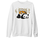 Sleeping Four Beyaz Kalın Sweatshirt