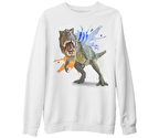 Dinazor - Trex Beyaz Kalın Sweatshirt