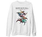 Sepultura - Endurance Logo Beyaz Kalın Sweatshirt