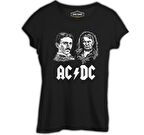 AC Tesla vs. DC Edison Siyah Kadın Tshirt