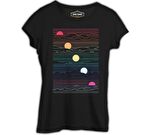 Sunset in Waves Siyah Kadın Tshirt