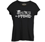 One Piece - Time Siyah Kadın Tshirt