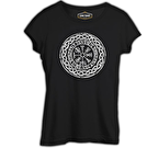 Viking - Logo Zincir Siyah Kadın Tshirt