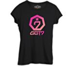 GOT7 - Logo Star Siyah Kadın Tshirt