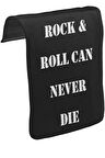 Rock & Roll Never Die Unisex Siyah Tak-Çıkar Postacı Çanta Kapağı CK-1047