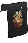 Baby Yoda - Kelebek Unisex Siyah Tak-Çıkar Postacı Çanta Kapağı CK-1653