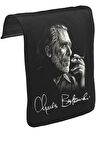Charles Bukowski Unisex Siyah Tak-Çıkar Postacı Çanta Kapağı CK-668