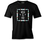 Wild and Free Siyah Erkek Tshirt