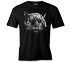 Hayvan - Kaplan Piksel Siyah Erkek Tshirt